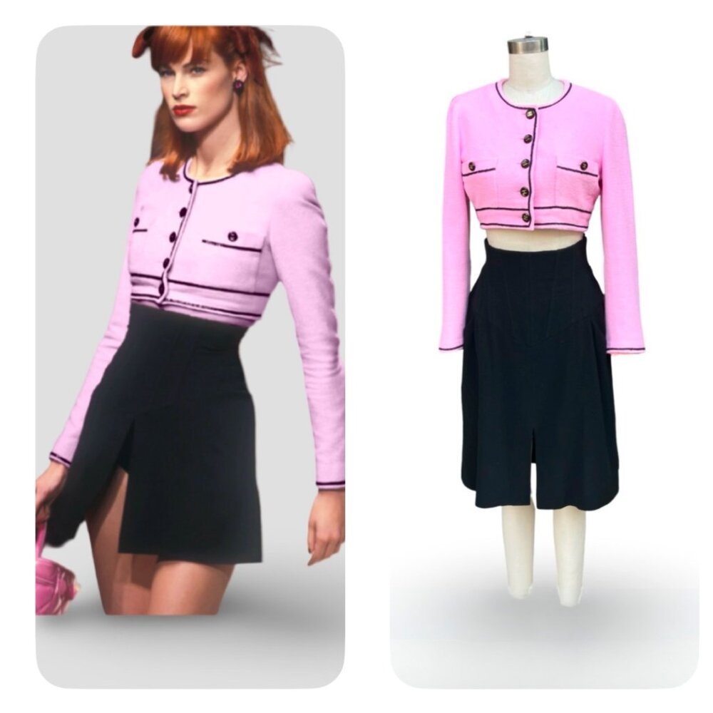 Chanel Spring 1995 "Barbie collection" Pink Microsuit- Jacket & Skirt (95P)
